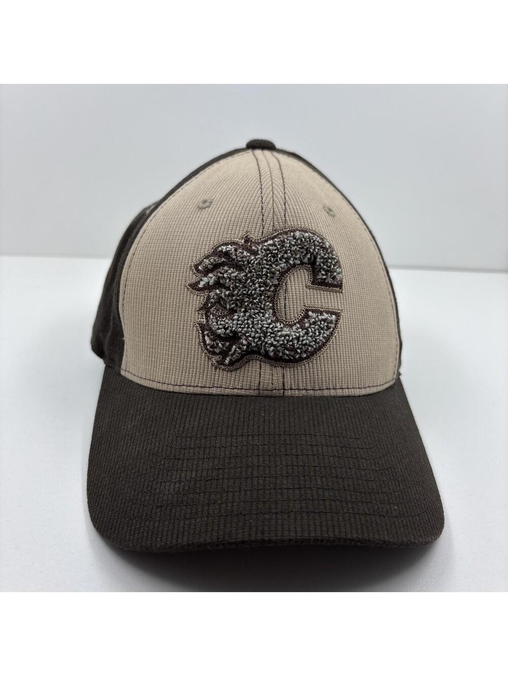 CALGARY FLAMES Hat Cap - Old Time Hocke  NHL Hockey Tan Brown Flexfit Rare